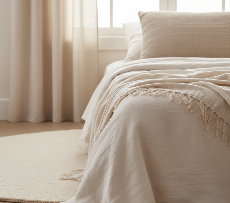 mała wąska sypialnia